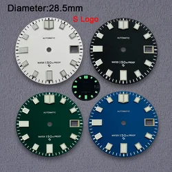 Nh35 Dial S Logo 28.5mm Watch Dial Green Luminous Suitable For NH35 NH36 4R 7S Movement Watch Modification Accessories