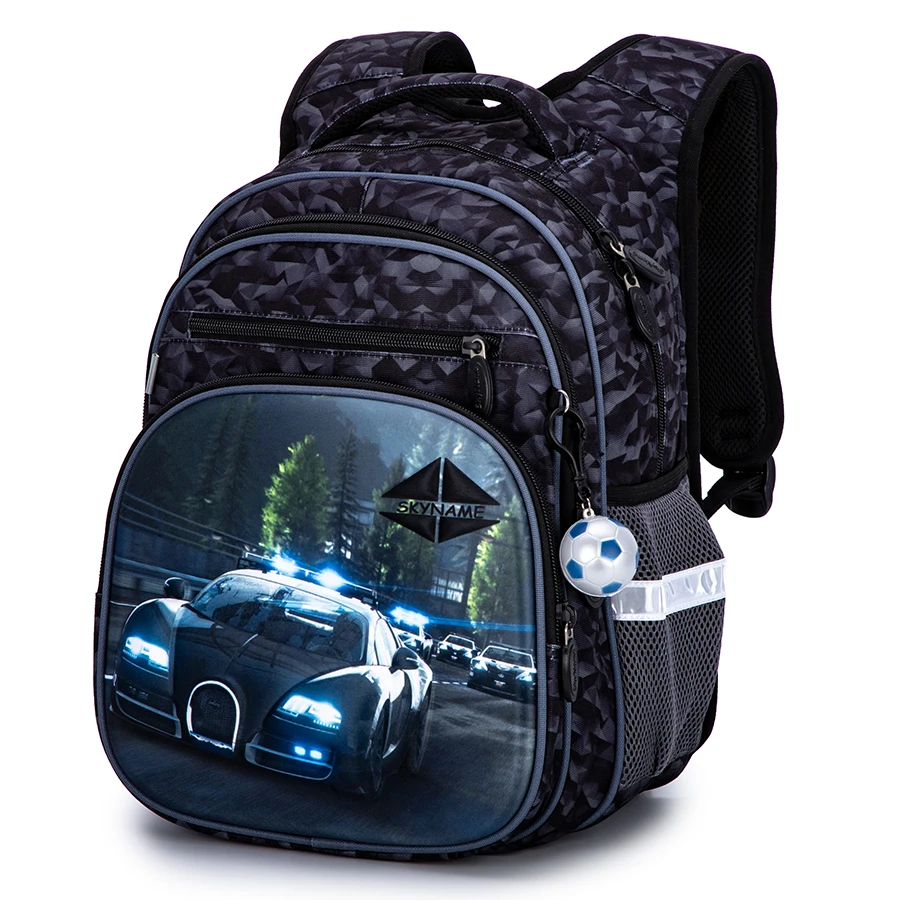 Mochilas escolares ortopédicas de dibujos animados para niños, bolsos de doble hombro para coche, Mochila para estudiantes de grado primario 1, Mochila Infantil