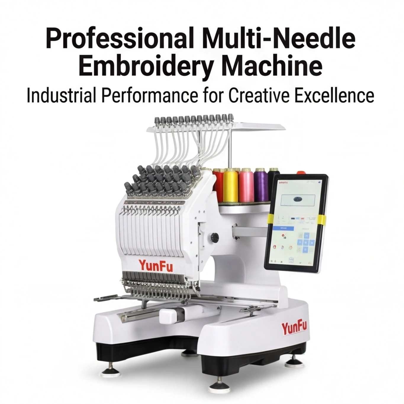 Computerized Flat Mini Single Head Embroidery Machine New 15 Needles 240x400mm For Printing Shops And Retail