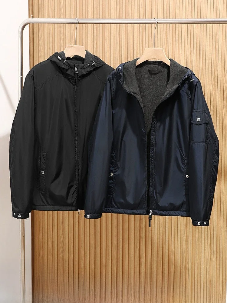 

Итальянское роскошное тактическое нейлоновое джет ветрозащитное водостойкое мужское хлопковое пальто с капюшоном и шерстяным наполнителем Luxury Sle Long Sve