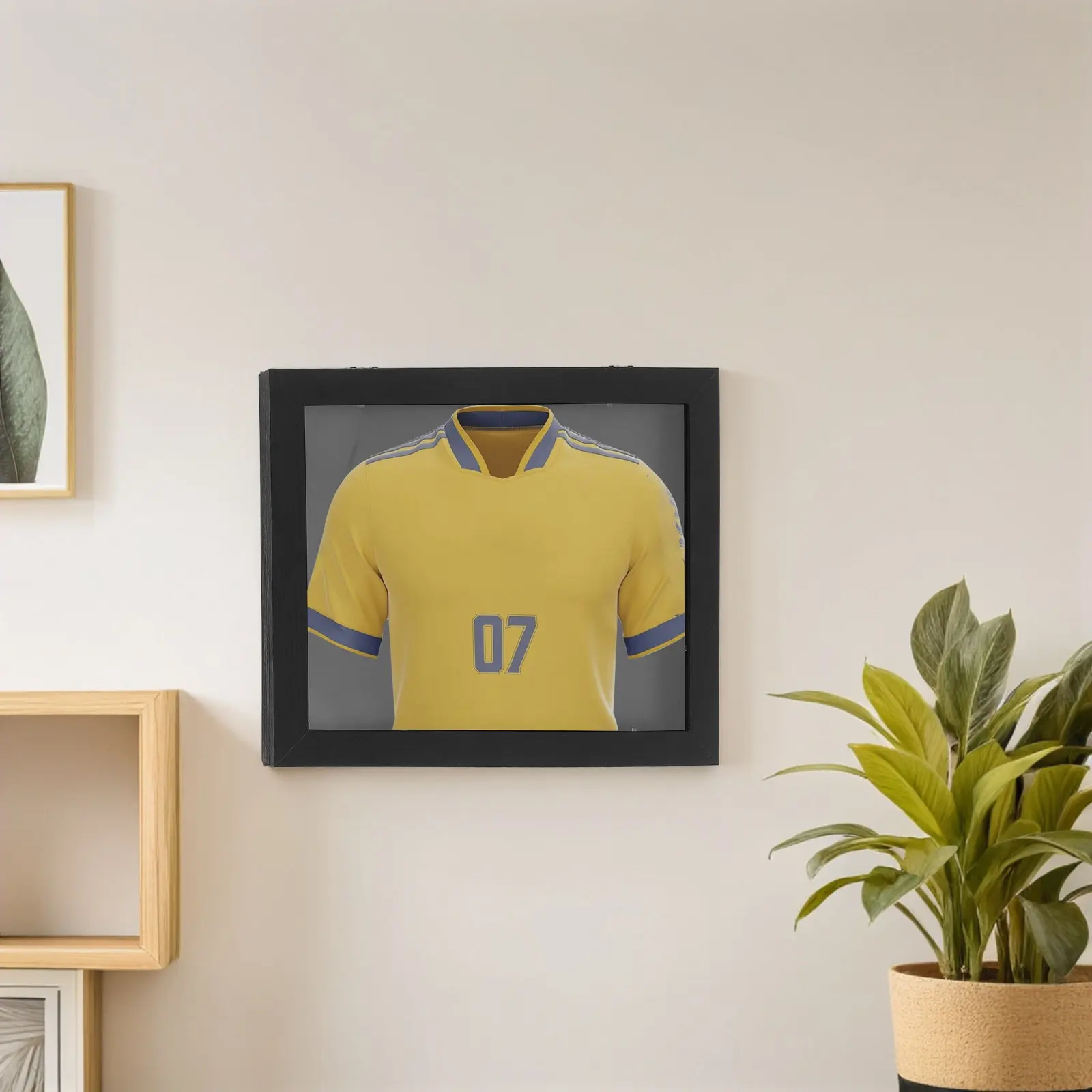 Clear Sports Jersey Display Frame Wooden Shadow Box for Football Soccer Basketball Baseball Shirt Signed Jersey Frame