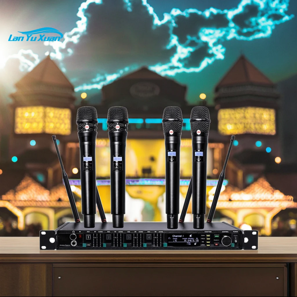 

AD4Q 4-Channel Handheld Dynamic Wireless Microphone Long Range 250m True Diversity Technology