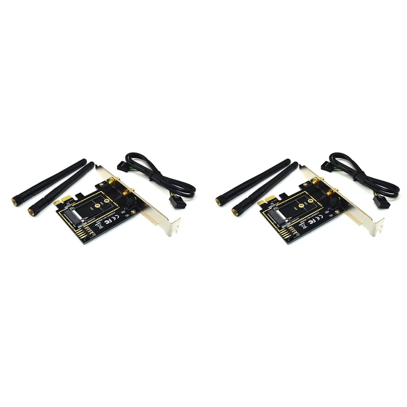 2025 New-2X M.2 Wifi Adapter M2 Ngff Key A-E To Mini Pci Express Wifi Raiser PCI-E 1X NGFF Support Mini Pcie Network Card A