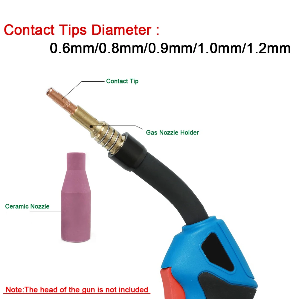 Imagem -02 - Cerâmica Contato Dica para Mag Máquina de Solda Mig Soldagem Bico Co2 Soldagem Tocha Consumíveis 13 Pcs por Conjunto Mig14ak