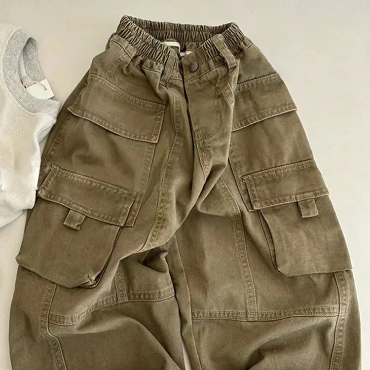

Children's Clothing Boys' Trousers Spring and Autumn 2024 New Children Multi-Pocket Cargo Pants Baby Boy Spring Clothing Pants