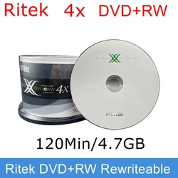50 pz/scatola Ritek eccellente 1-4X DVD + RW disco vuoto riscrivibile 12CM 120Min/4.7GB disco per dati e Video