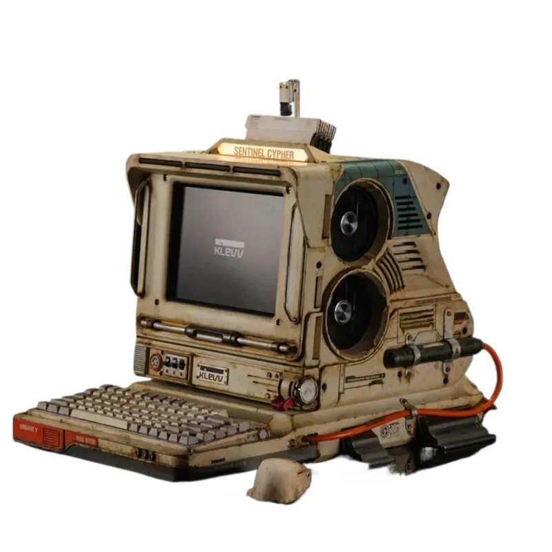 radiation, retro, clean government, war damage 9800X3D 5090 split water-cooled computer
