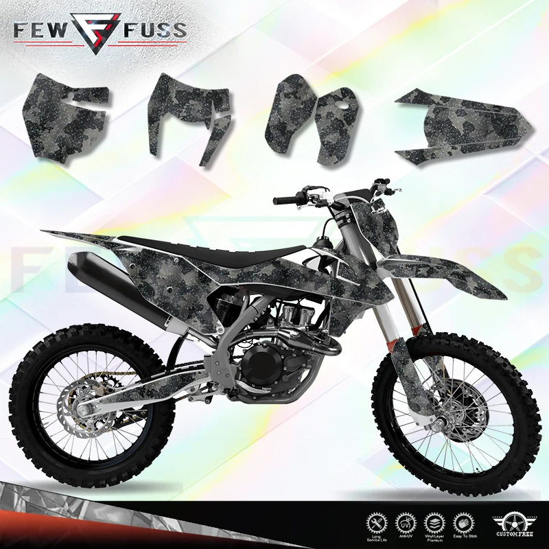 Fewfuss Hologram Chrome Sticker Decal Set for KTM SXF 2016~2018 and EXC 17 18 19 Full Motorcycle Racing Graphics 02