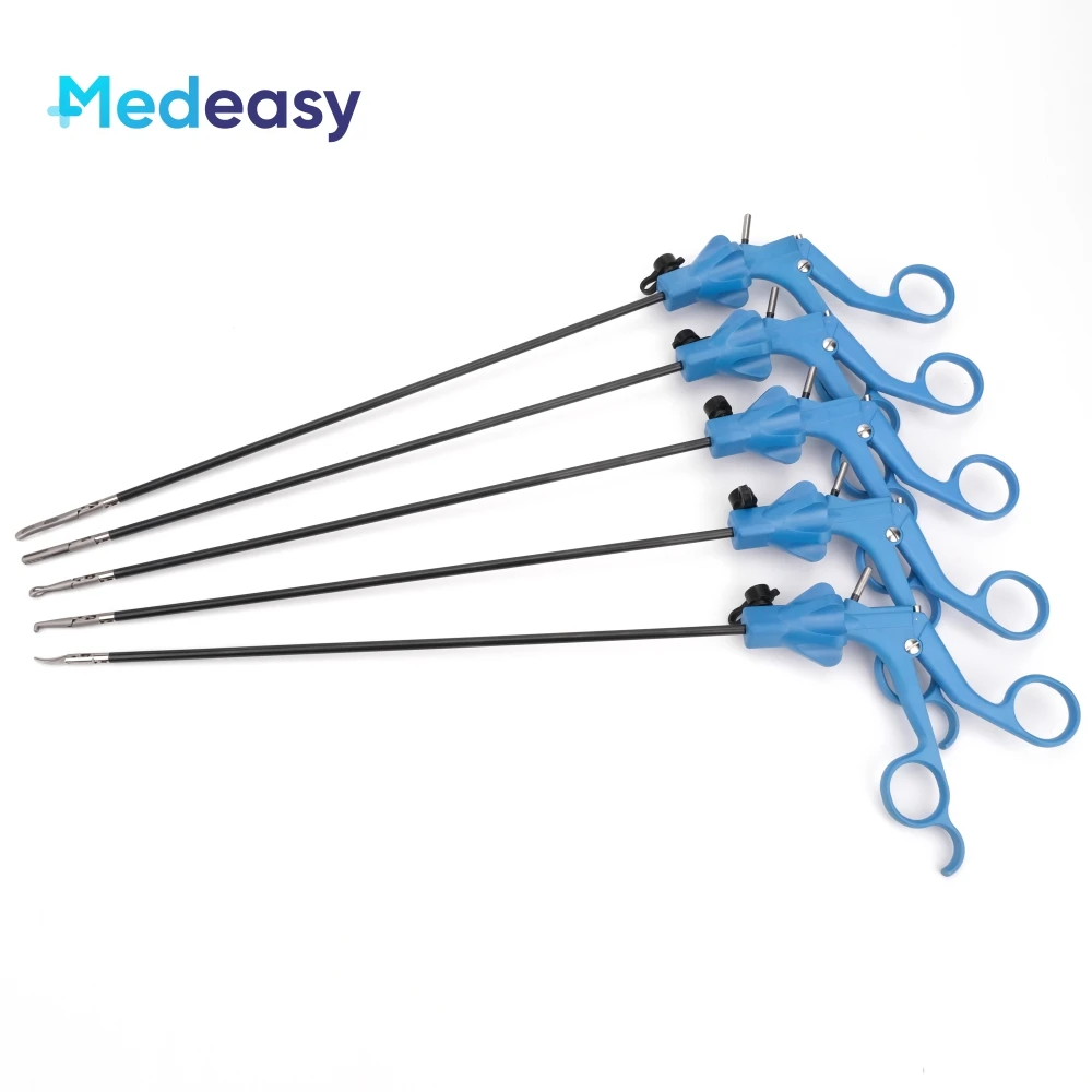 Medical Use Reusable Laparoscopy Surgical Instruments Laparoscopic Long Forceps 5mmx450mm with Blue Handle