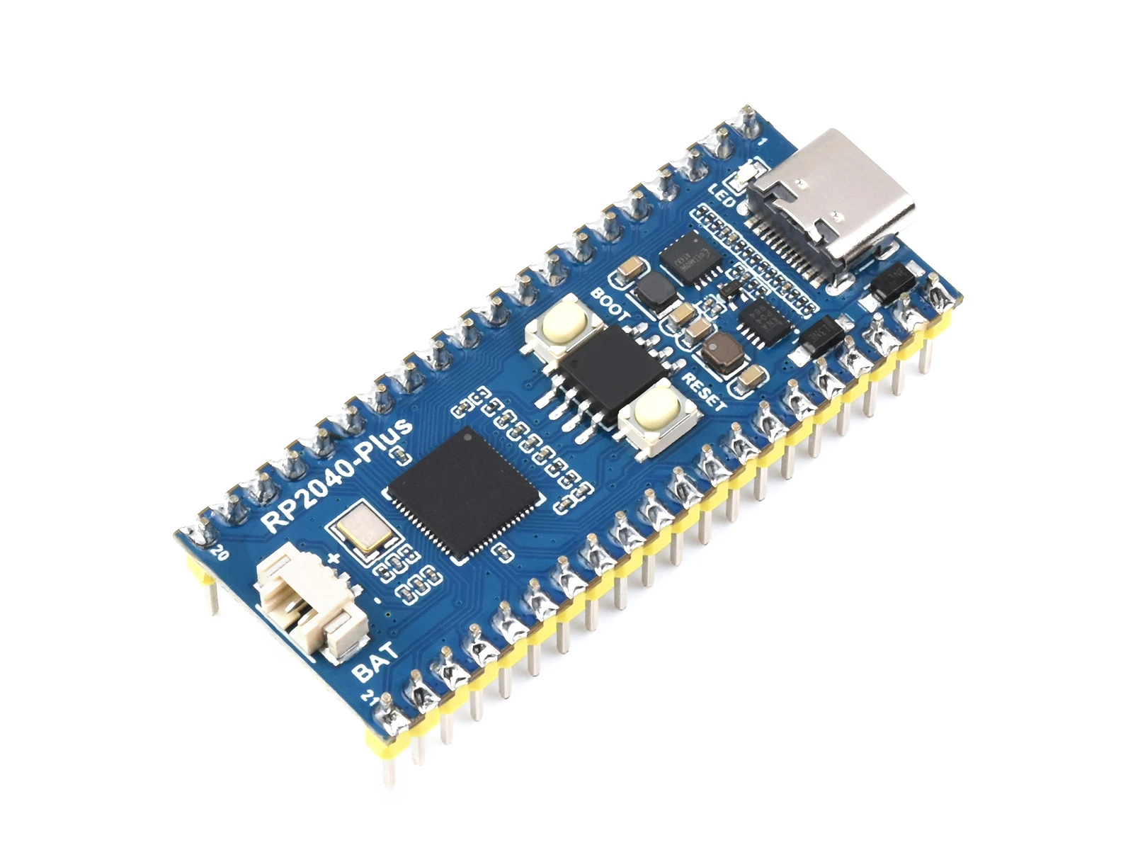 RP2040-Plus microcontroller upgrade is based on the official RP2040 dual-core processor 16MB Flash on chip