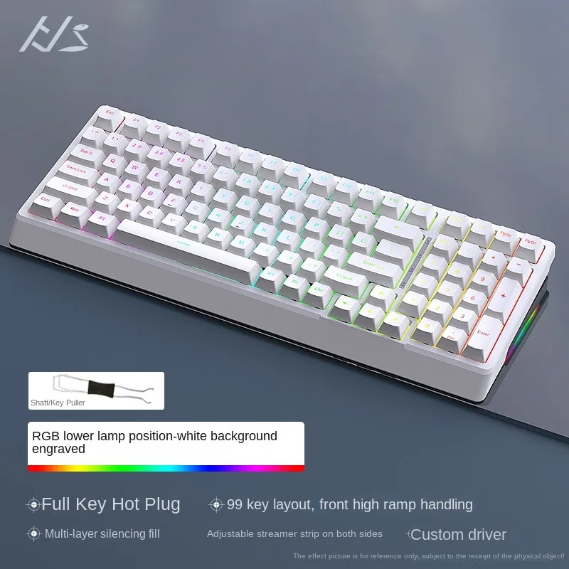 HJS YG98 VS F99 2.4g Wired/Wireless Customized ABS Keycaps Bluetooth Hot Swap Three Mode RGB Mechanical Gaming Keyboard