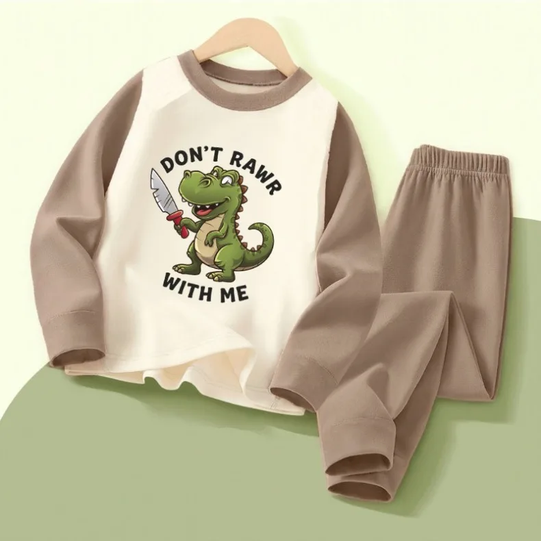 Herbst-Winter-Mode für Jungen und Mädchen, langärmelige Heimkleidungssets, weiche Kinderkleidung, Kinderpyjamas, Schlafanzug – Detail 5