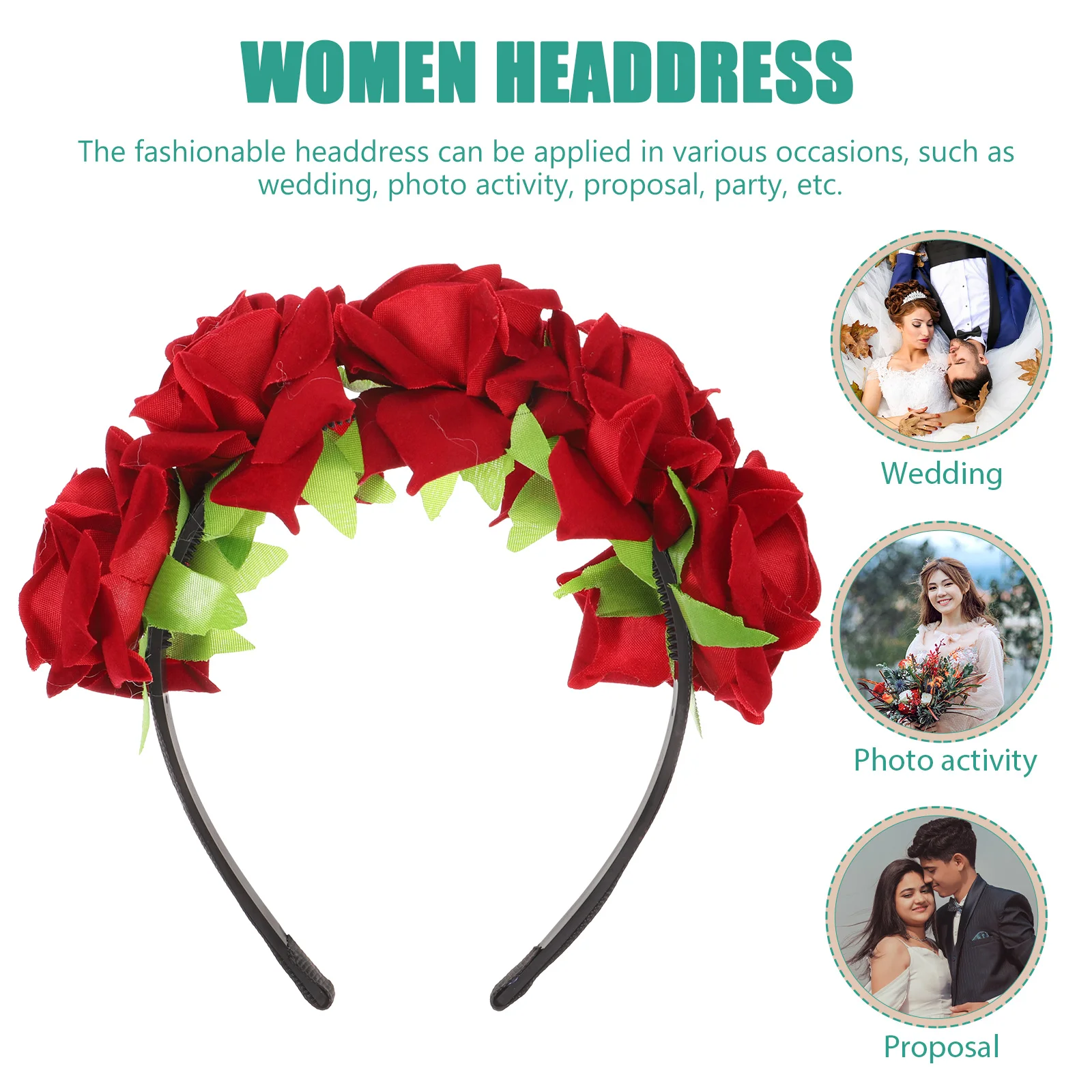 Headgear Bridesmaid Band Wedding Flower Headband Creative Headwrap Women Headdress