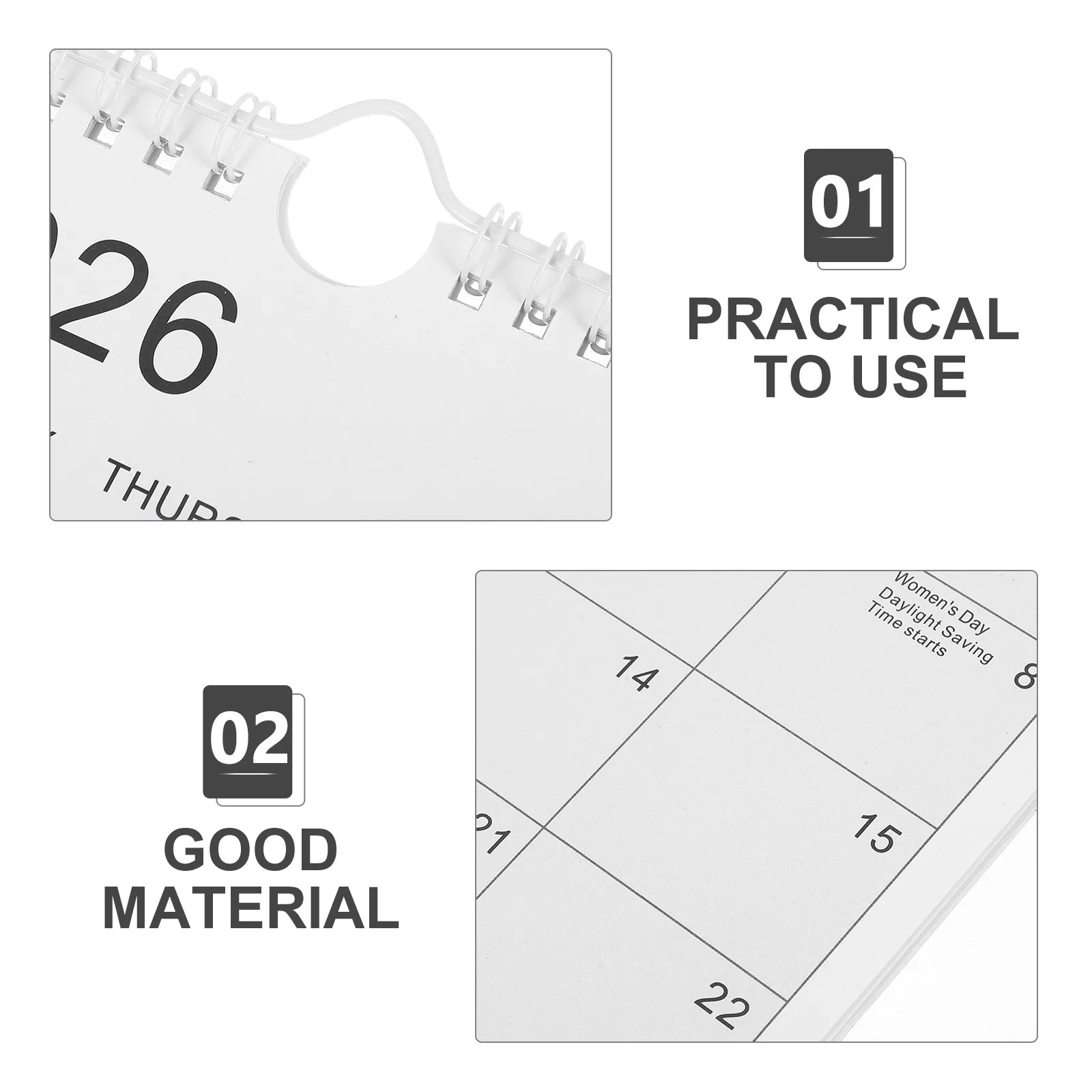 ปฏิทินแขวนผนังปี 2026-2027 แบบ 18 เดือน ปกแบบสันห่วง ขนาดใหญ่ ตารางรายเดือน รวมวันหยุดนานาชาติ สำหรับครอบครัว