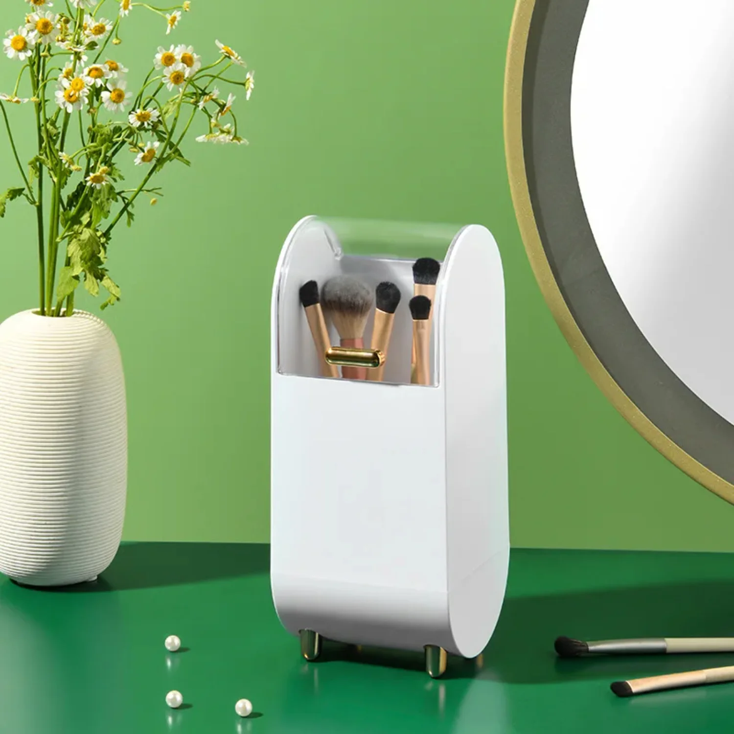 Makeup artist storage bucket to remove dustproof makeup brush holder lipstick pencil storage container storage box