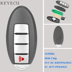 Keyecu per INFINITI FX35 FX50 FX37 QX70 Smart Remote Car Key Fob 315MHz con ID46 Chip muslimatexmuslimah