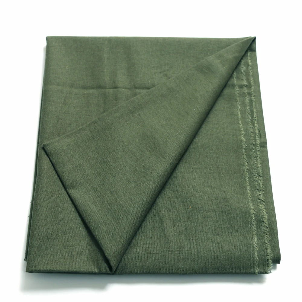 100*140cm Army Green Cotton Linen Fabric Patchwork Craft Material Bag Curtain Doll