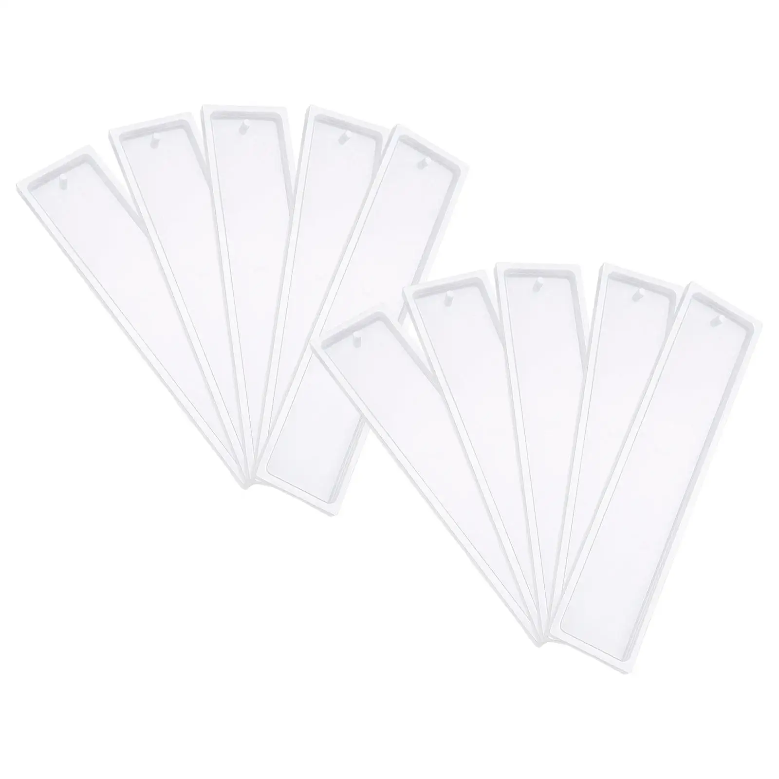 

10x Rectangle Silicone Bookmark Making Tool Decoration Reusable with Hanging Hole Bookmark Resin Casting Model Jewelry Supplies
