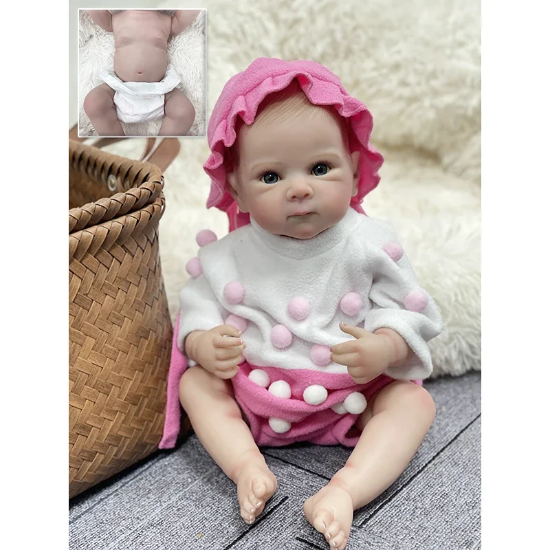 45cm  Newborn Baby Doll Bettie Lifelike Soft Touch Cuddly Baby Multiple Layers Painting 3D Skin with Visible Veins