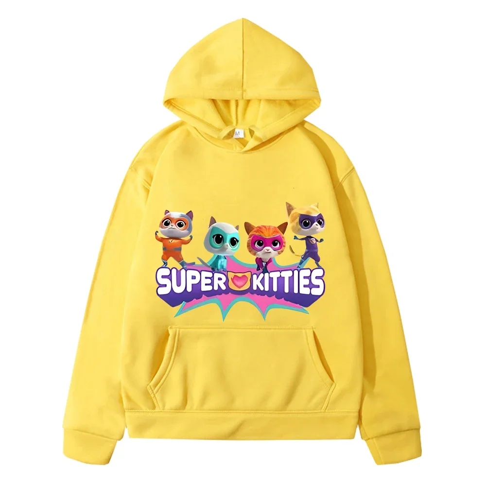 Super Kitties Children Casual anime hoodies y2k sudadera boy clothes Autumn Jacket Fleece Sweatshirt pullover kids clothes girls