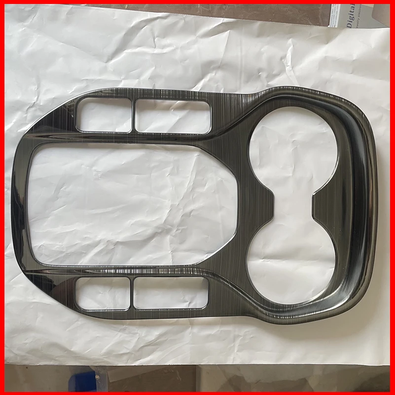 

For Hyundai SantaHyundai Santa Fe 2013-2017 Gear Shift Panel Cover with Water Cup Holder Auto Decoration Trim Accessory