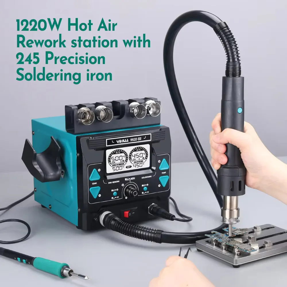 

992DIII 1220W Fast Desoldering Hot Air Gun Soldering Station Intelligent BGA Rework Station for PCB Chip Repair