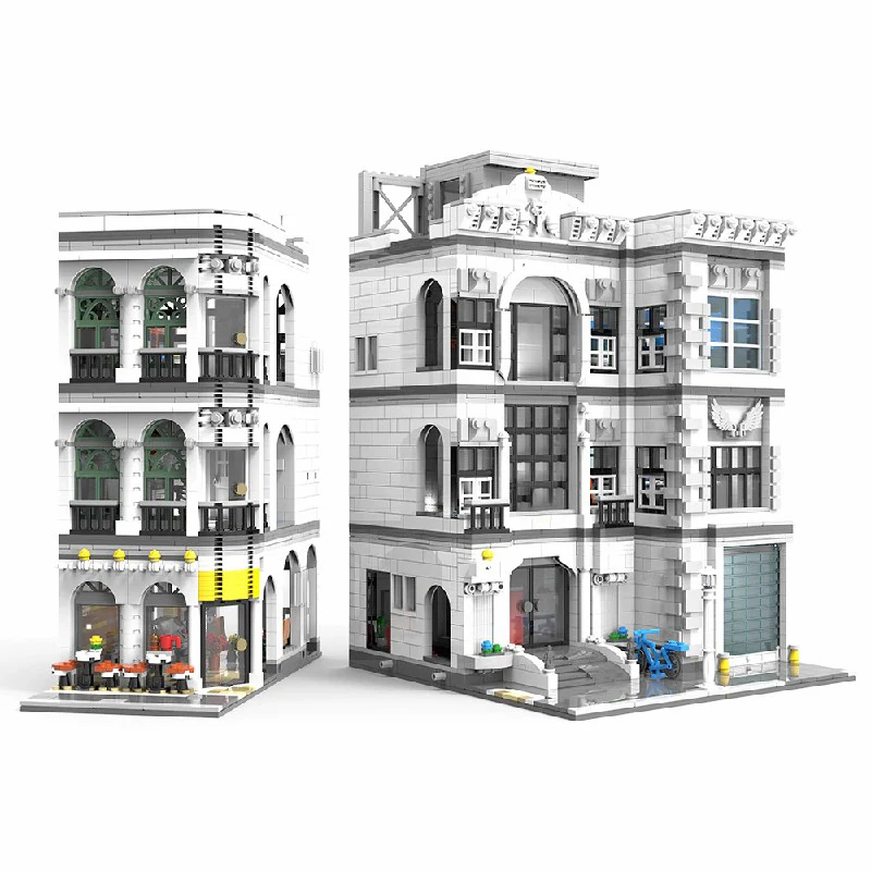 4958 Uds. Conjuntos de edificios de casa de Hospital 17 figuras arquitectura urbana conjunto de bloques de construcción Modular modelo Kit juguete regalo de Navidad