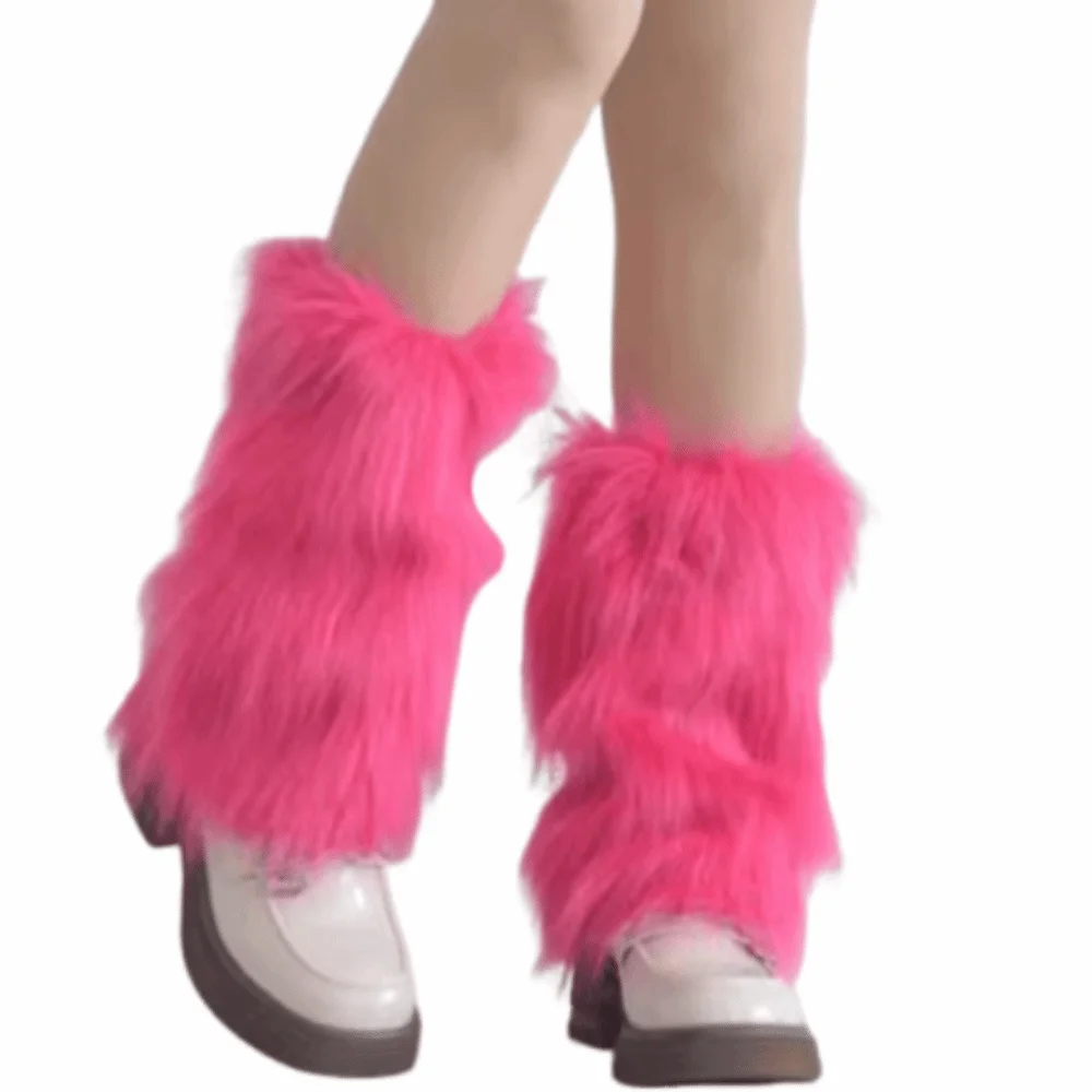 

Foot Cover Faux Fur Furry Leg Warmers 40cm Japanese Style Lolita Boots Cover Sweet Thickened Knee High Girls Socks JK