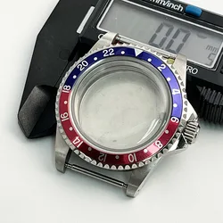 39.5MM Case GMT Blue Red Bezel Accessories Retro Case Suitable For Movements NH35, NH36, NH34 Watch Case Suitable For Retro