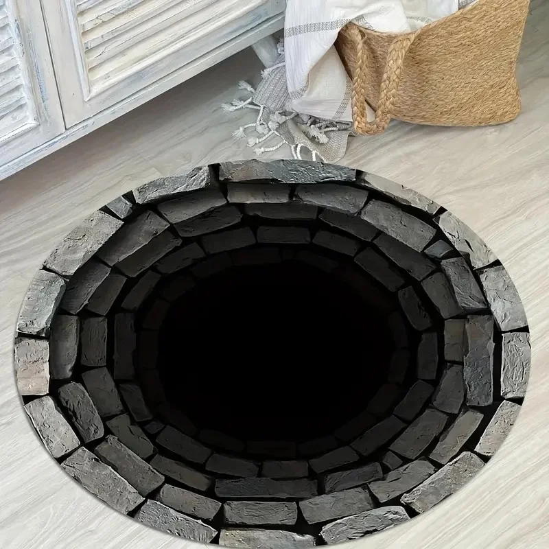 

3D Illusion Welcome Doormat – Deep Pit Trap Design Floor Mat for Entry, Living Room & Bedroom, Fun Home Decor