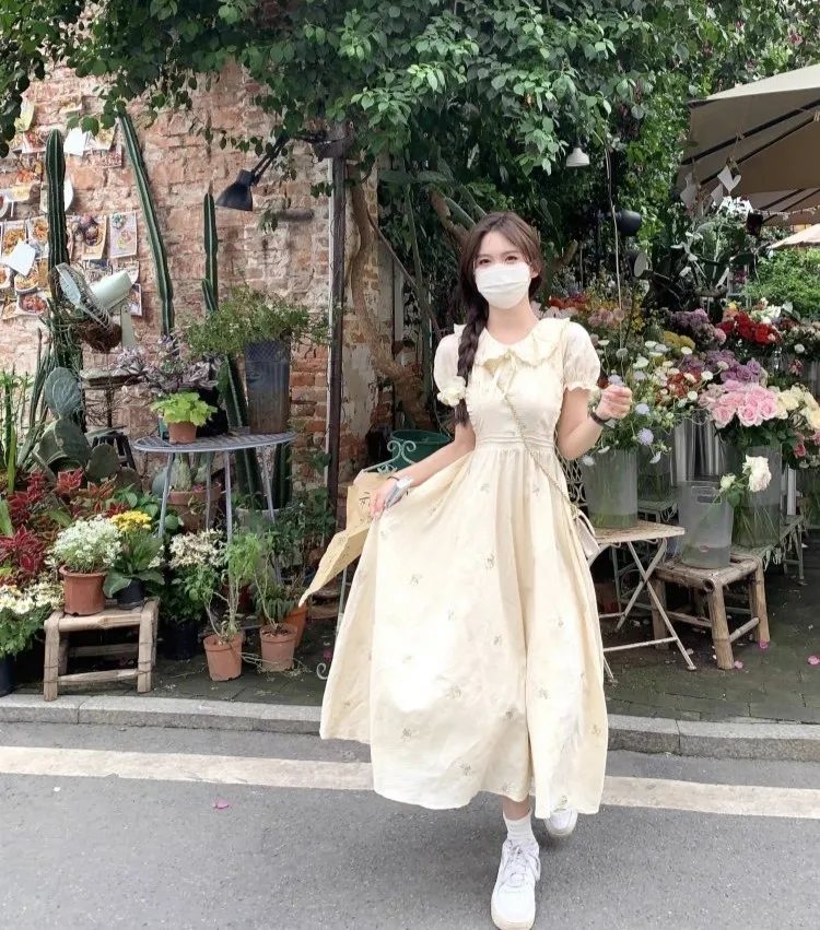 فساتين نسائية للسيدات بأكمام قصيرة أحمر بورجوندي خوخي وردي أزرق أخضر أصفر رمادي كاكي عاجي بيج رمل كلاسيكي ملون مناسب #1