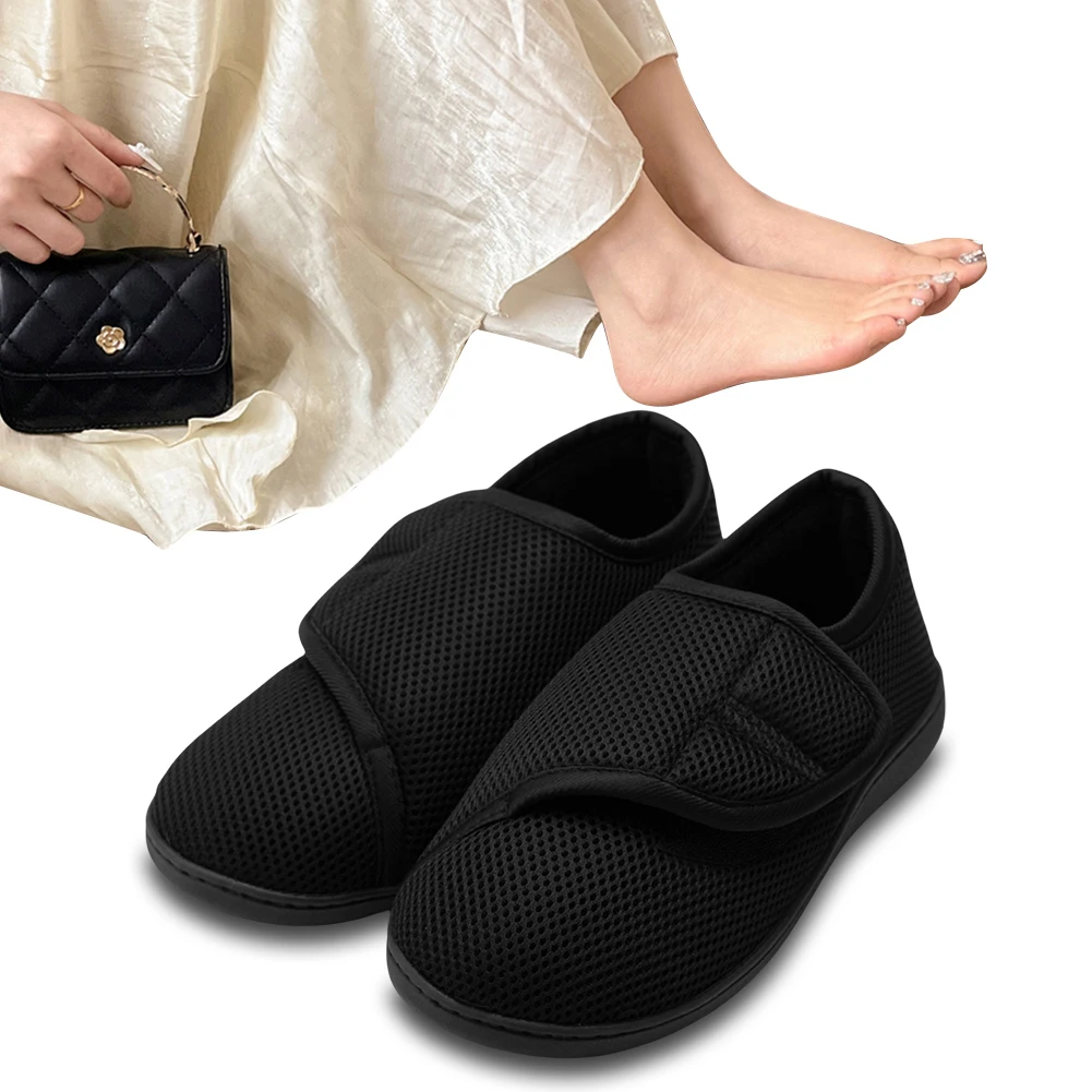 

Unisex Diabetic Shoes Lightweight Edema Sneakers with Adjustable Closure Hook and Loop Sneakers Plush Lining for Swollen Feet