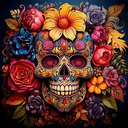 RUOPOTY Diamond Painting Kits Flowers Skull Full Round Square Drill Diamonds Art Picture Cross Stitch Embroidery Diy Crafts