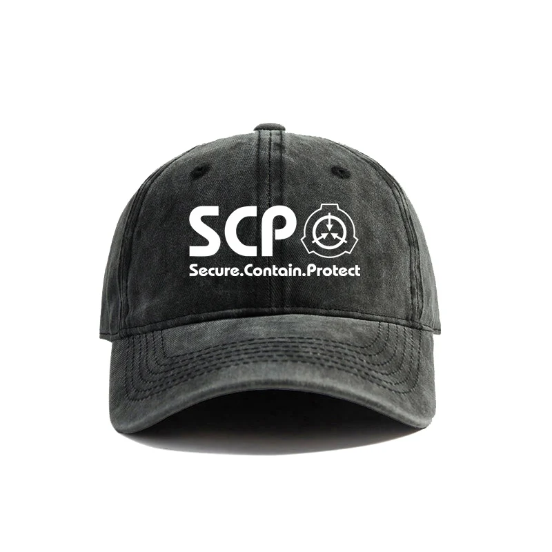 Безопасная бейсбольная кепка SCP Foundation с защитой от повреждений, Мужская кепка, уличная летняя Регулируемая Ретро шляпа SCP Безопасная бейсбольная кепка SCP Foundation с защитой от повреждений, Мужская кепка, уличная летняя Регулируемая Ретро шляпа SCP
