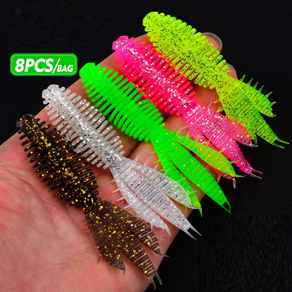 LHFSH 9cm 5g Schwimmender Weicher Garnelen-Angelköder NED Rig Wobbler Garnelen-Schwimmköder Jig Salzwasser-Silikonköder mit Fischattraktionsmittel