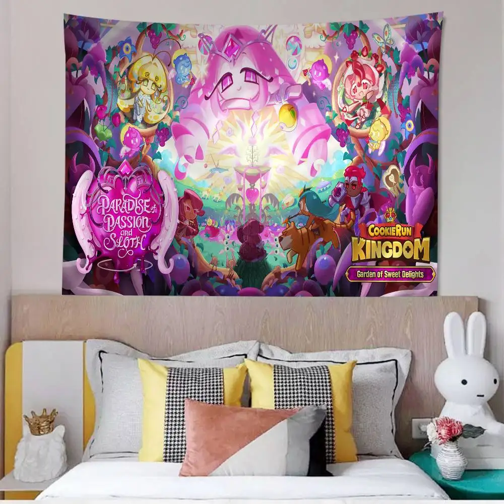 Game C-Cookie run K-ingdom Colorful Tapestry Wall Hanging Hanging Tarot Hippie Wall Rugs Dorm Wall Art Decor