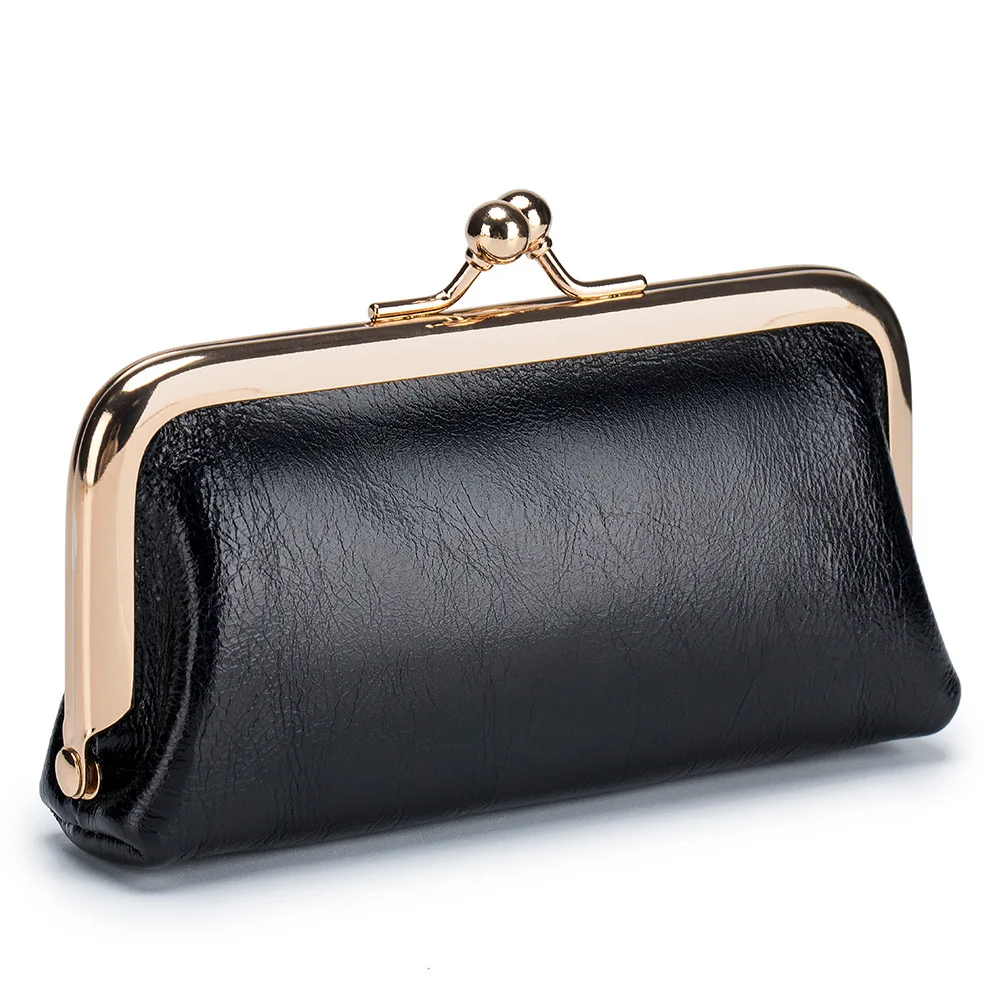 Genuine Leather Mini Lipstick Bag Cowhide Card Holder Storage Coin Purse Clip Clutch Wallet Earphone Case For Women Female Girls