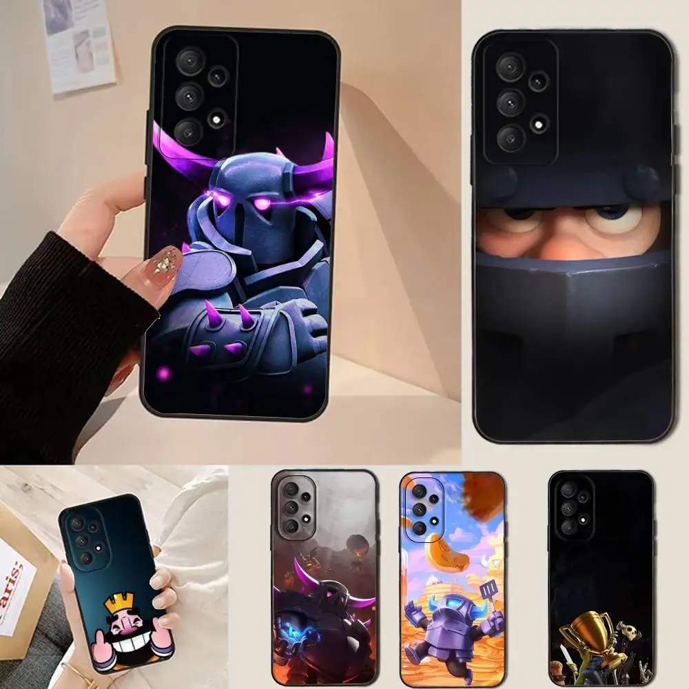 Чехол для телефона C-ClashS R-Royale-es для Samsung Galaxy A73,31,32,72,22,53,52,71,41,5G, Note,J7,8,9 Мягкий черный чехол