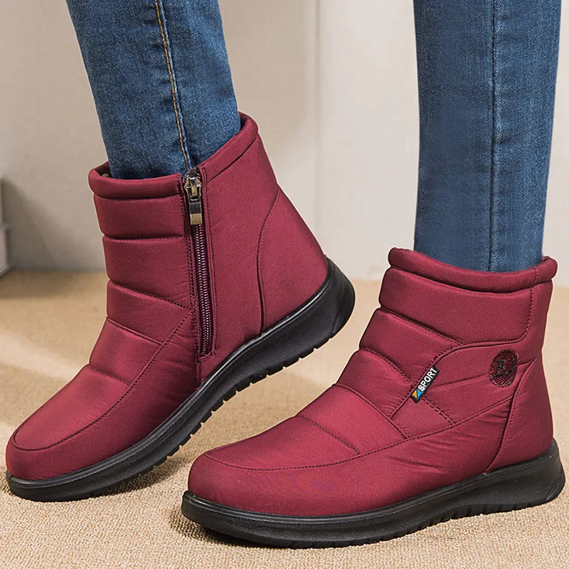 Women's Boots Waterproof Fur Boots For Snow Winter Shoes Woman Casual Rubber Botas Mujer Fashion Winter Boots Women Booties image 2