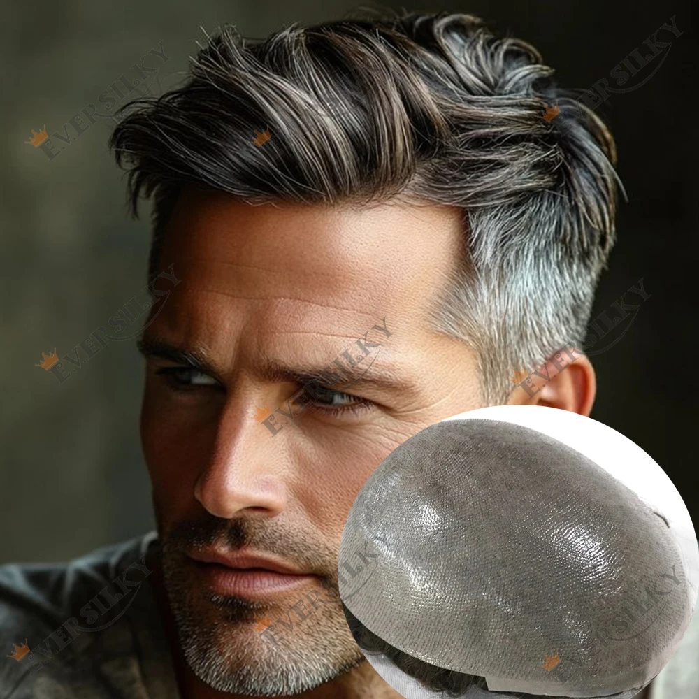 

Ультратонкая кожа Vloop, толщина 0,06 мм, полиуретановая основа, белый, серый, 1B80 565 # Натуральная линия волос, прочный, длительный срок службы, мужской парик