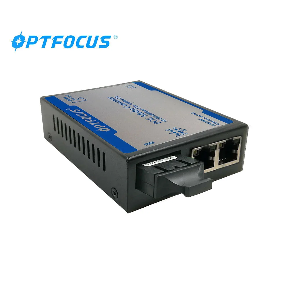 Ad alta potenza 2 porte SFP 10/100/1000M convertitore multimediale POE industriale interruttore di alimentazione POE per Laptop