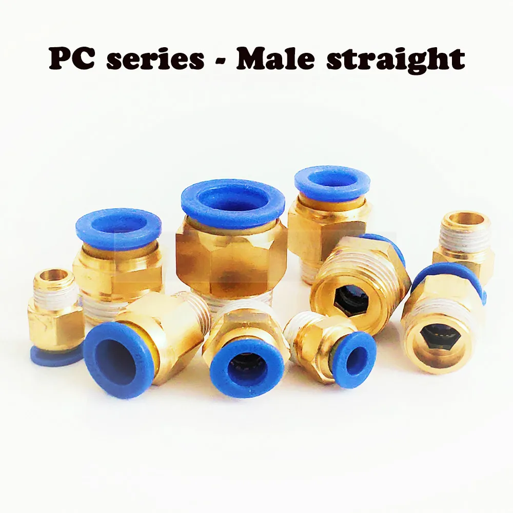 PC Air Pneumatic fitting C type quick connector 4mm 6mm Hose Tube Quick Coupling Brass Fitting Male Thread Air Pipe Connector