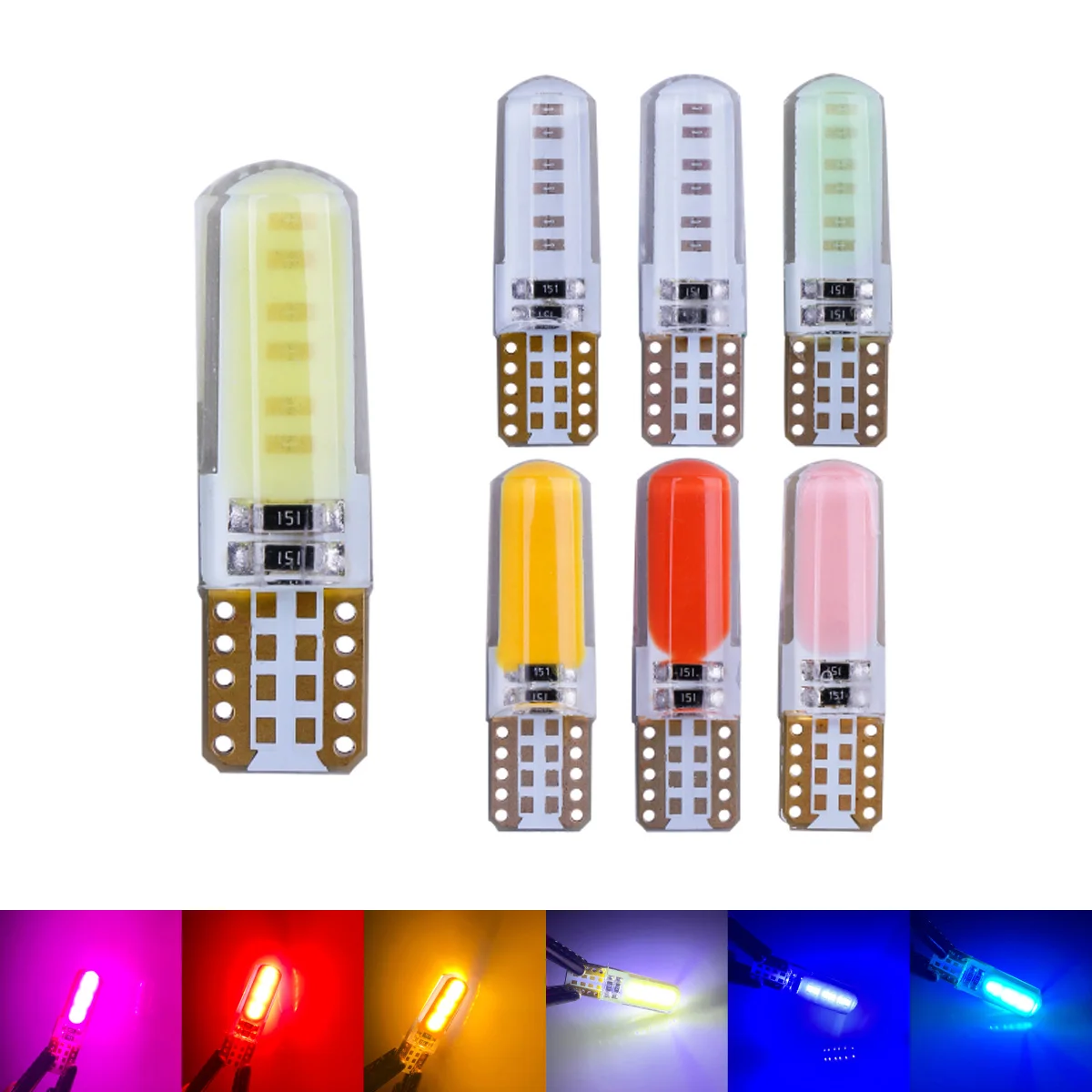

10PCS T10 W5W LED Bulb 168 194 Car Interior Reading Lights Canbus Auto LED Signal Lamp 12V Daytime Running Lights No Error
