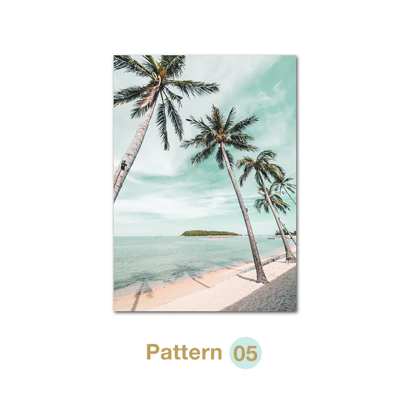 2026 Turquoise Maldives Summer Sea Beach Coconut Tree Wall Posters and Prints Canvas Painting Landscape Picture for Living Room 