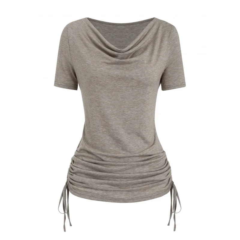 

Designed Drooping Collar Ruffled-shirt