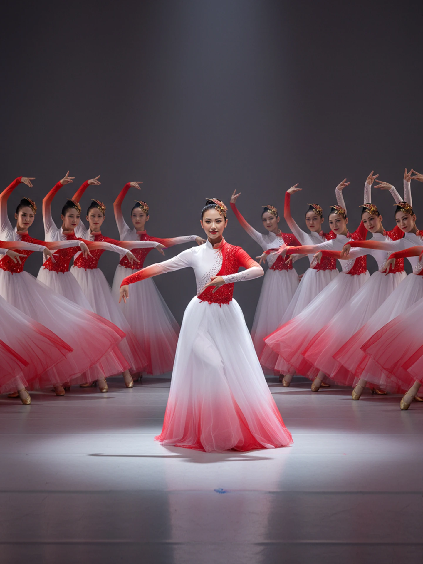 

Костюм для выступлений в стиле современного танца: пышная юбка для танцев, весеннего фестиваля, гала-концерта, традиционный этнический женский наряд