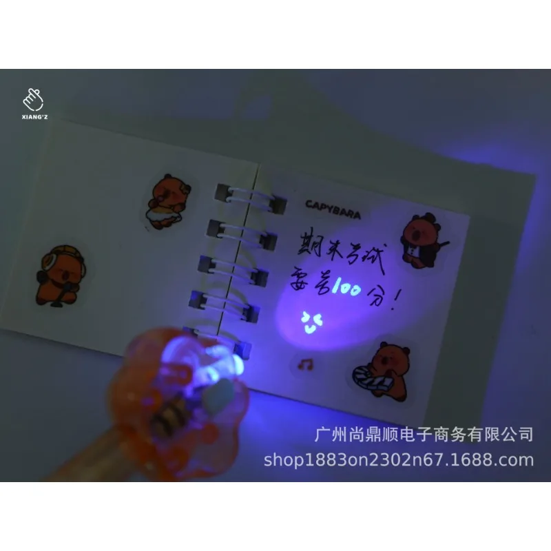 2Set Cartoon Capybara Invisible Pen With Notebooks and Stickers School Student Stationery Writing Notebook Birthday Gift