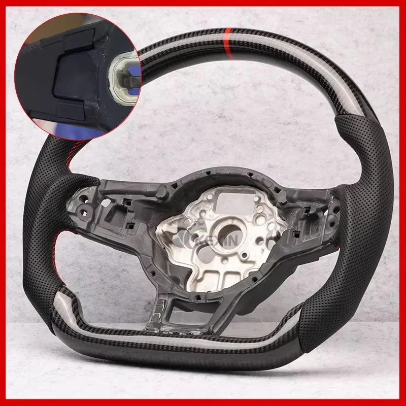 Geschikt voor Volkswagen Golf 7 7.5 GTI GTD GTE R 2013-2020 Blauw Pure Carbon Fiber Stuurwiel Upgrade Accessoires