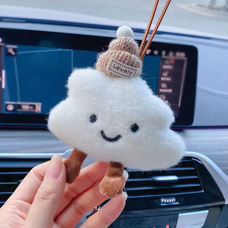 

Cute Cartoon Cloud Car Pendant Interior Decoration Rear View Mirror Pendant Couple Bag Pendant Home Decoration Car Accessories