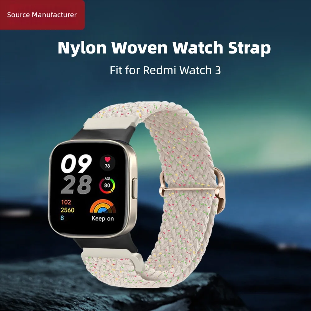 Correa de reloj elástica tejida de nailon para Redmi Watch 3, hebilla de Metal de liberación rápida, correa de reloj inteligente ajustable transpirable para hombres y mujeres